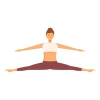 Woman practicing wideangle seated yoga pose vector