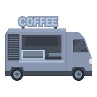 Flat design of a mobile coffee truck, perfect for food service concepts vector