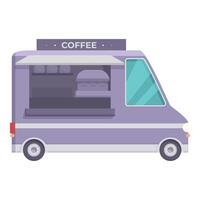 illustration of a purple coffee food truck vector