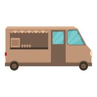 graphic of a brown cartoon food truck isolated on a white background vector