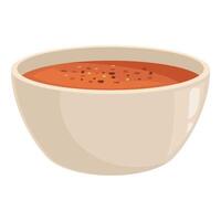 Creamy tomato soup in a bowl vector