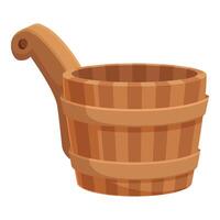 Cartoon wooden sauna bucket illustration vector