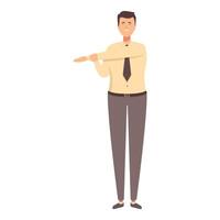 Professional man presenting with hand gesture vector