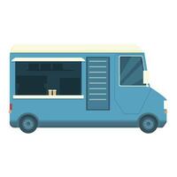 illustration of a blue food truck vector