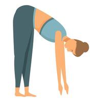 Woman practicing forward bend stretch vector