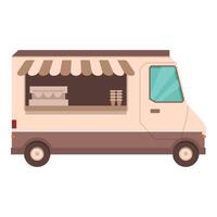 Cartoon illustration of a food truck vector