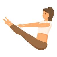 Woman practicing yoga boat pose illustration vector