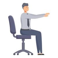 Businessman gesturing while sitting in office chair vector