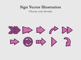 icon sign app set arrow cartoon simple line drawing digital business web interface vector