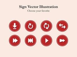 ui icono firmar aplicación conjunto flecha dibujos animados sencillo línea dibujo digital negocio web ilustración interfaz vector