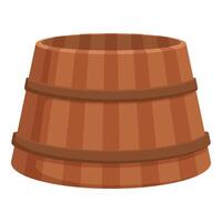 Digital graphic of a traditional brown wooden barrel with two hoops vector