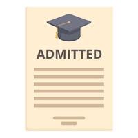 Universidad admisión aceptación letra ilustración vector