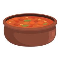 Tasty cartoon vegetable stew in bowl vector