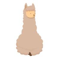 Charming illustration of a cartoon llama with a friendly expression vector