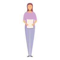 Fulllength illustration of a professional woman holding paperwork, isolated on white vector