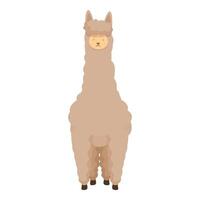 encantador ilustración de un dibujos animados llama con un neutral fondo, Perfecto para para niños diseños vector