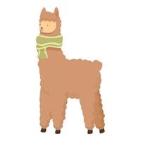 Cute cartoon llama with scarf vector