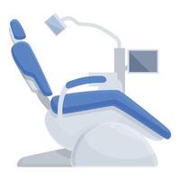 graphics of a blue dental chair, highlighting the sleek design in a clinical setting vector