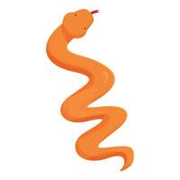 Cartoon illustration of a cute orange snake vector