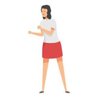 Confident woman making power gesture vector