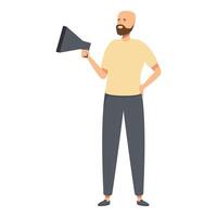 Man holding megaphone on white background vector