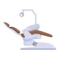 Flat illustration of an empty, contemporary dental chair with equipment vector