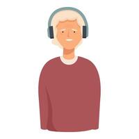 Senior woman with headphones illustration vector