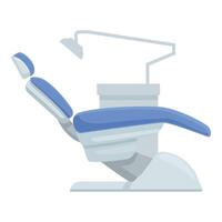 graphic of a sleek, contemporary dental chair with lamp, isolated on white background vector