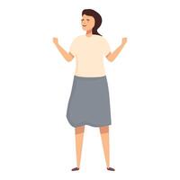 Happy woman standing and smiling illustration vector