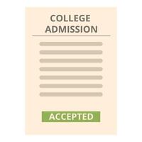 Accepted college admission application concept vector