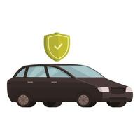 Graphic of a car with a protective shield, symbolizing insurance or safety vector