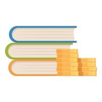 Stacked books with coins education investment concept vector