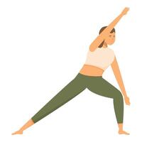 Woman practicing yoga stretching pose vector