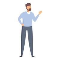 Confident man gesturing with hand vector