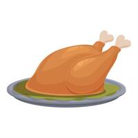 festivo asado Turquía en plato ilustración vector