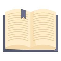 Open book with blue cover and bookmark vector