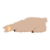 Serene, flat design illustration of a cartoon sheep sleeping peacefully vector