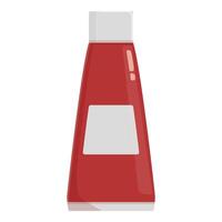 illustration of a simple red ketchup bottle with a blank label vector