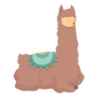 Cute cartoon llama with blanket illustration vector