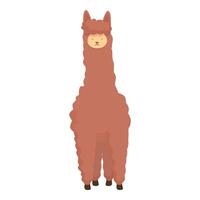 Adorable and simple stylized cartoon llama standing, isolated on a white background vector