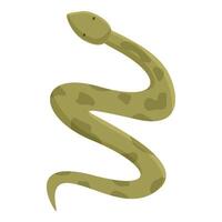 plano diseño de un enroscado dibujos animados serpiente con un simpático apariencia vector