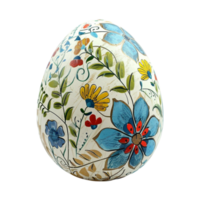 Generated AI an easter egg decorated with colorful flowers on transparent background png