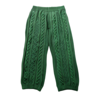 Generated AI a green knitted pants with a pattern on the side on transparent background png