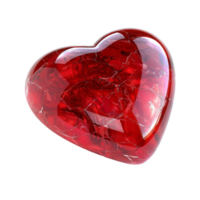 Generated AI a red heart shaped glass isolated on transparent background png