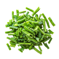 Generated AI green onions chopped on transparent background png