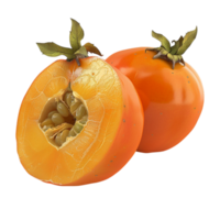 Generated AI persimmon fruit on transparent background png