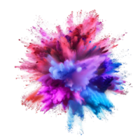 Generated AI colorful powder explosion on transparent background png