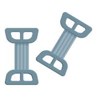 Digital illustration of two stylized cartoon dumbbells in cool tones vector