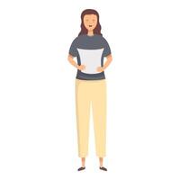 casual joven mujer en pie ilustración vector