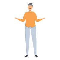 Man with open arms in casual clothing vector